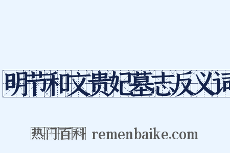 明节和文贵妃墓志反义词是什么意思的图片